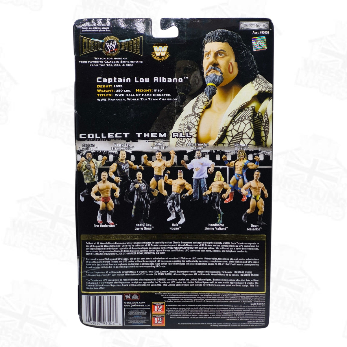 WWE JAKKS PACIFIC CLASSIC SUPERSTARS SERIES 12 CAPTAIN LOU ALBANO