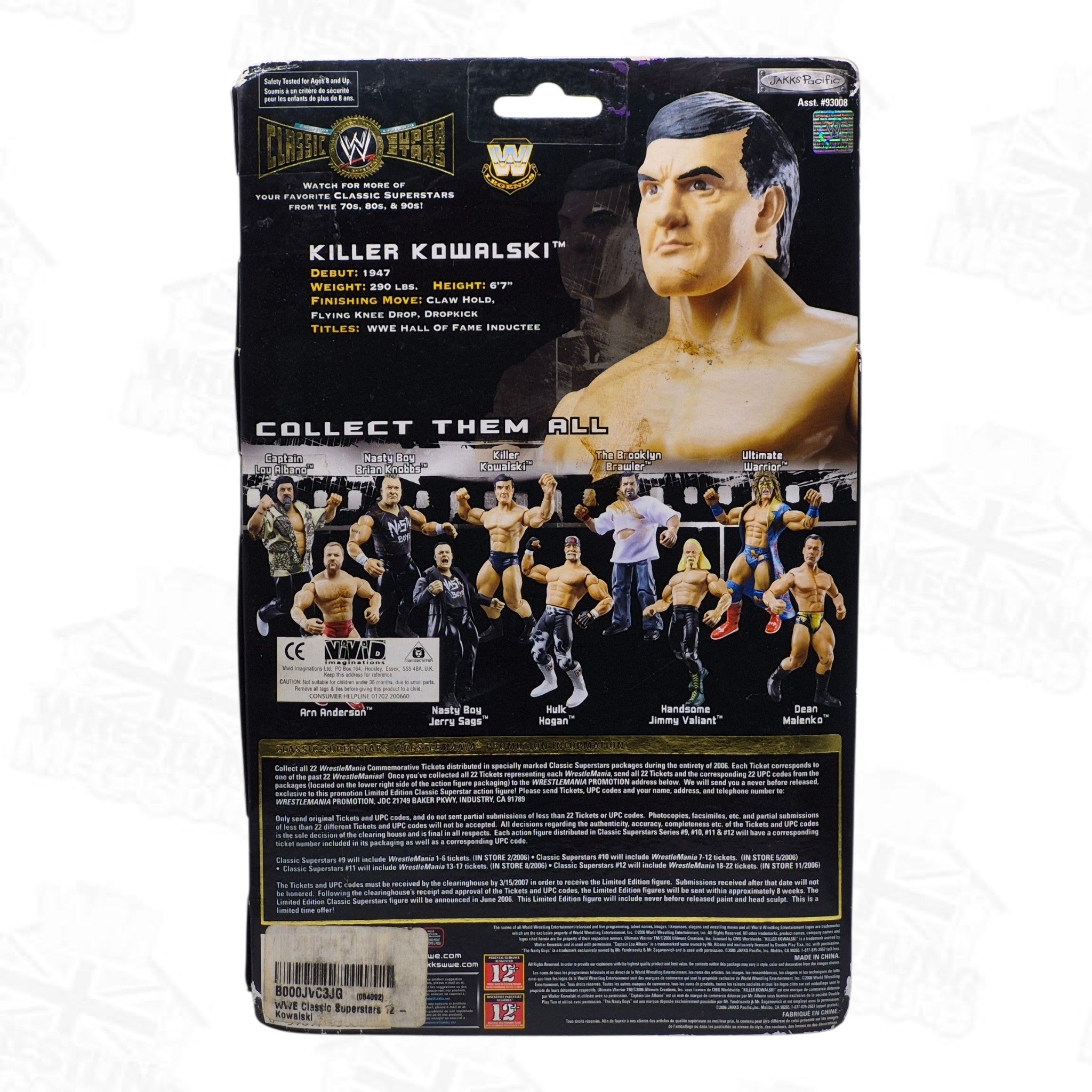 WWE JAKKS PACIFIC CLASSIC SUPERSTARS SERIES 12 KILLER KOWALSKI