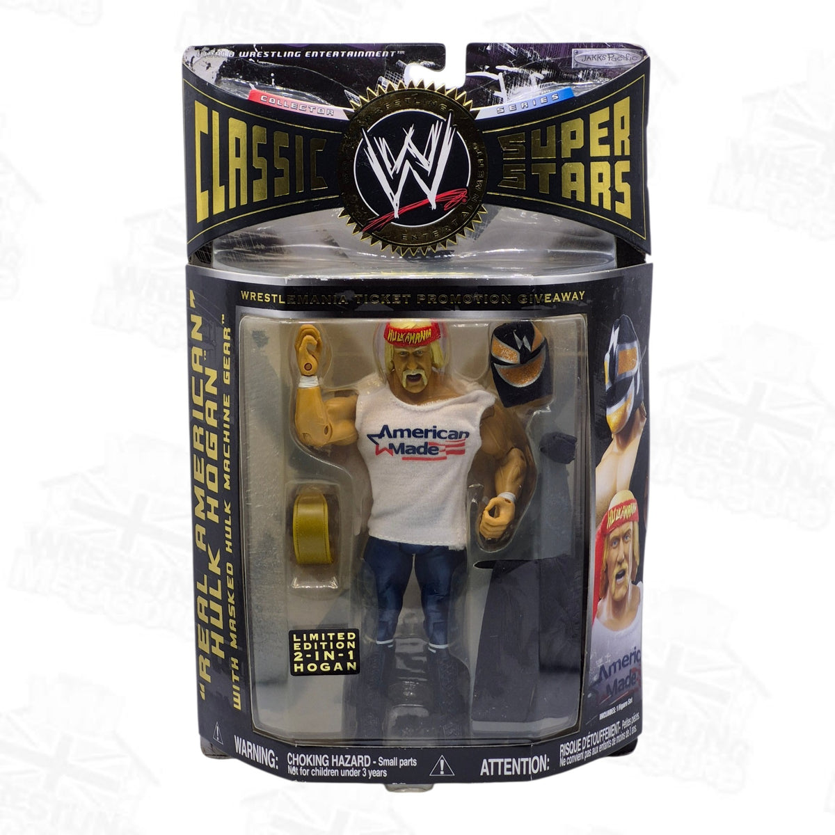 WWE JAKKS PACIFIC CLASSIC SUPERSTARS WRESTLEMANIA TICKET PROMOTION HULK HOGAN