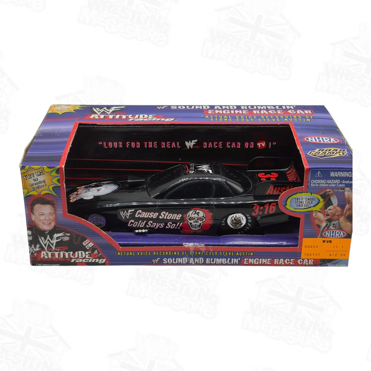 WWF ROAD CHAMPS NHRA ATTITUDE RACING SOUND & RUMBLIN' STONE COLD CAR