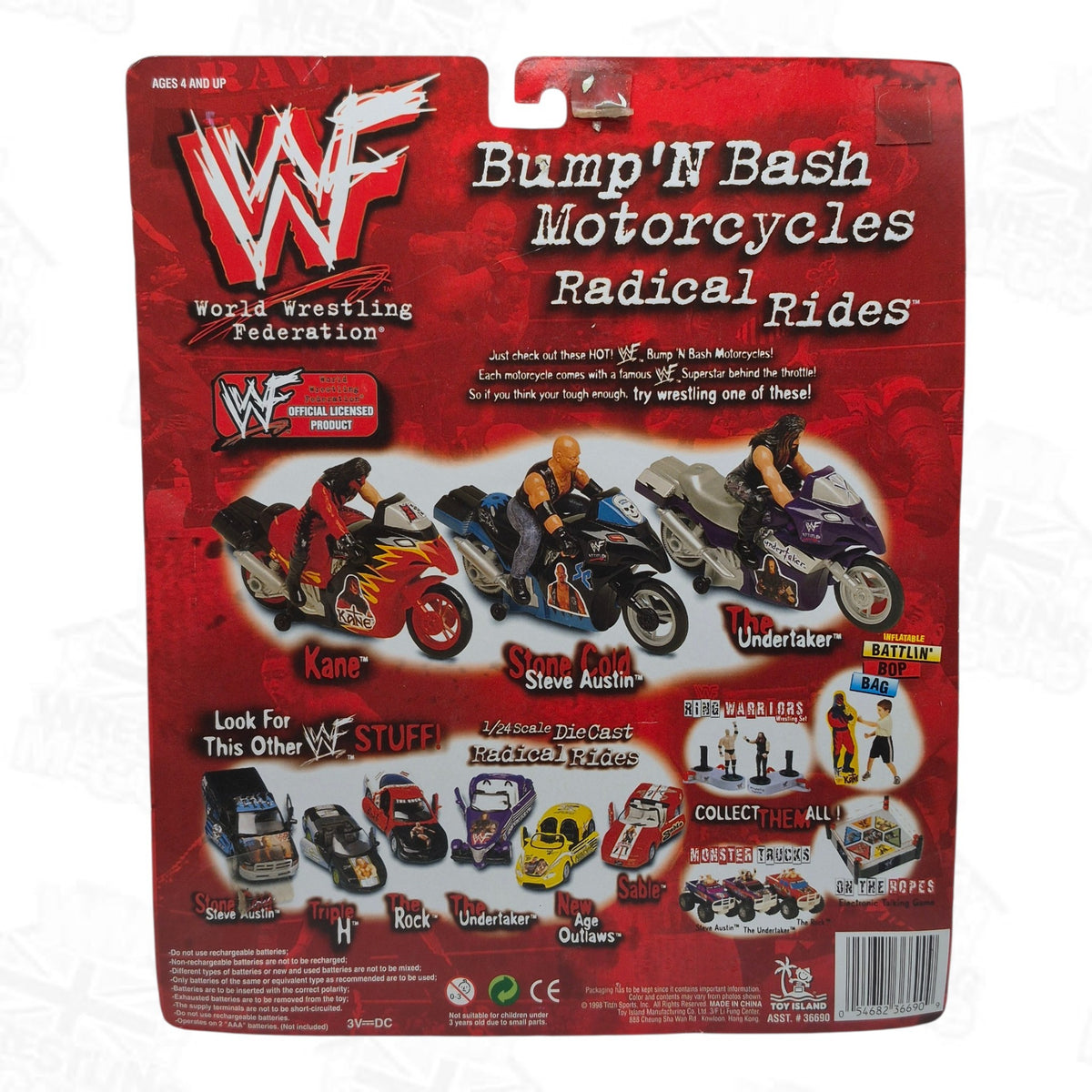 WWF TOY ISLAND RADICAL RIDES BUMP N' BASH MOTORCYCLES UNDERTAKER