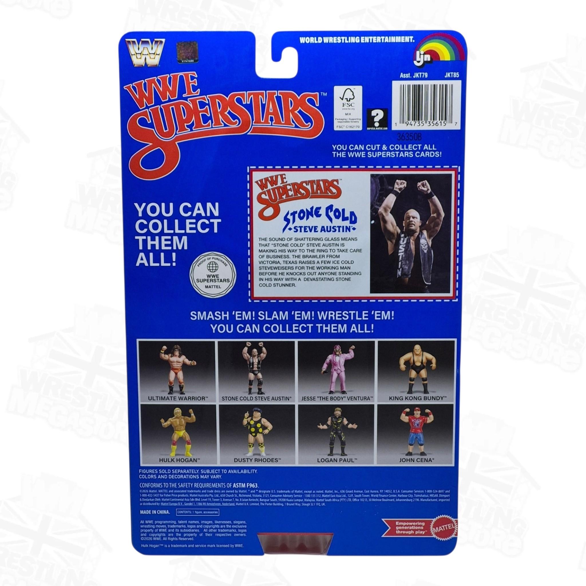 WWE MATTEL LJN SUPERSTARS WAVE 2 STONE COLD (BLACK CARD) *DAMAGED*