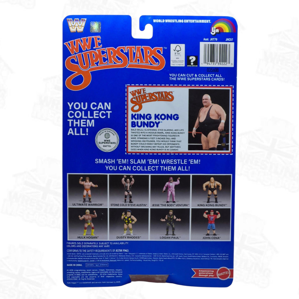 WWE MATTEL LJN SUPERSTARS WAVE 2 KING KONG BUNDY (BLACK CARD) *DAMAGED*