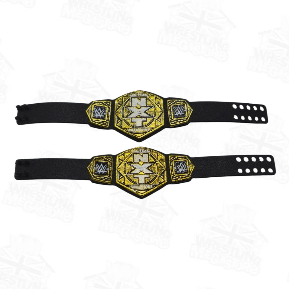WWE ELITE MATTEL NXT TAG TEAM TITLE BELT ACCESSORY (BUNDLE OF 2)