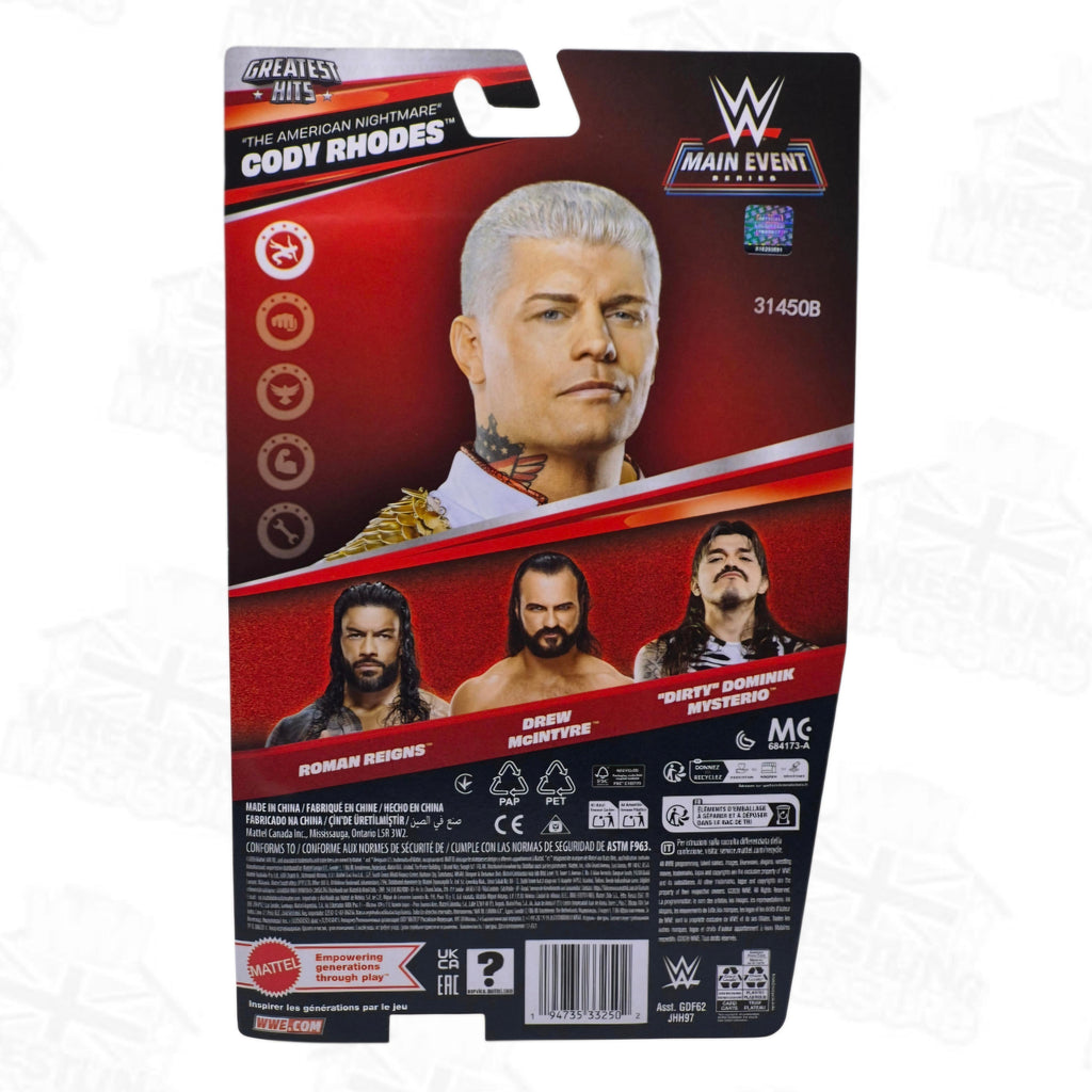 WWE MATTEL MAIN EVENT GREATEST HITS CODY RHODES