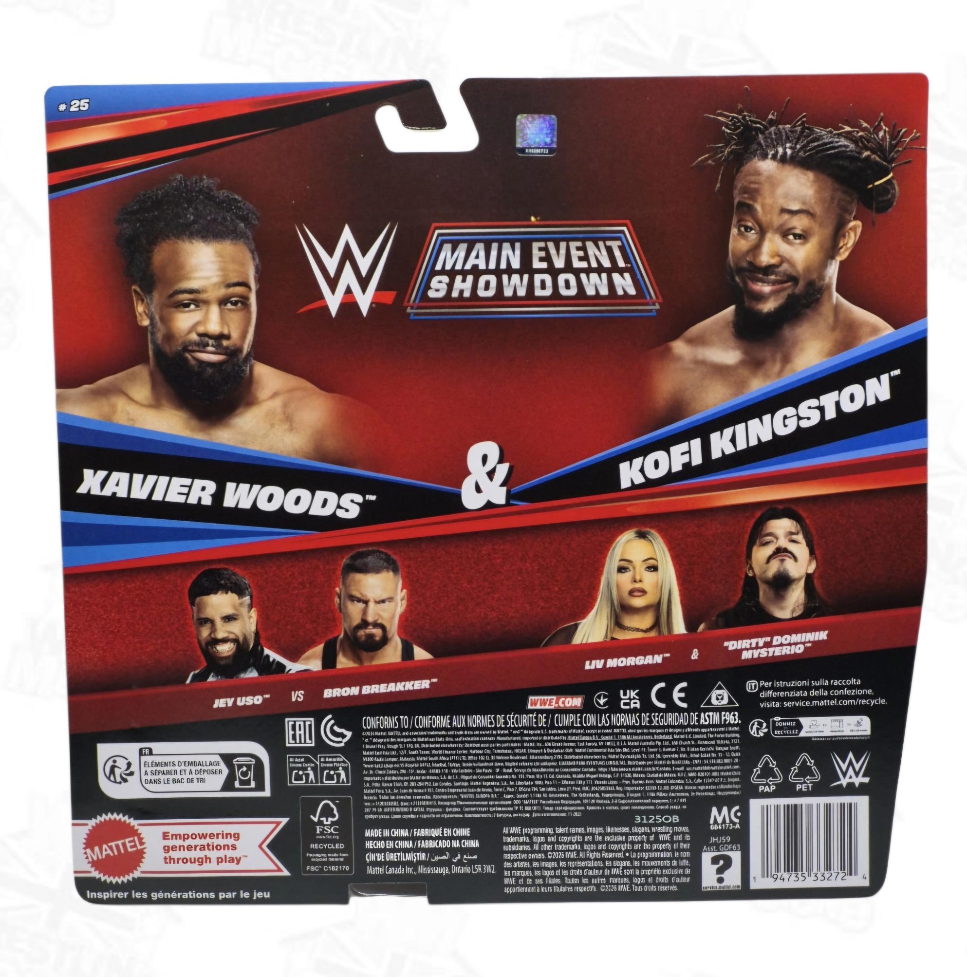 WWE MATTEL MAIN EVENT SHOWDOWN SERIES 25 XAVIER WOODS/KOFI KINGSTON