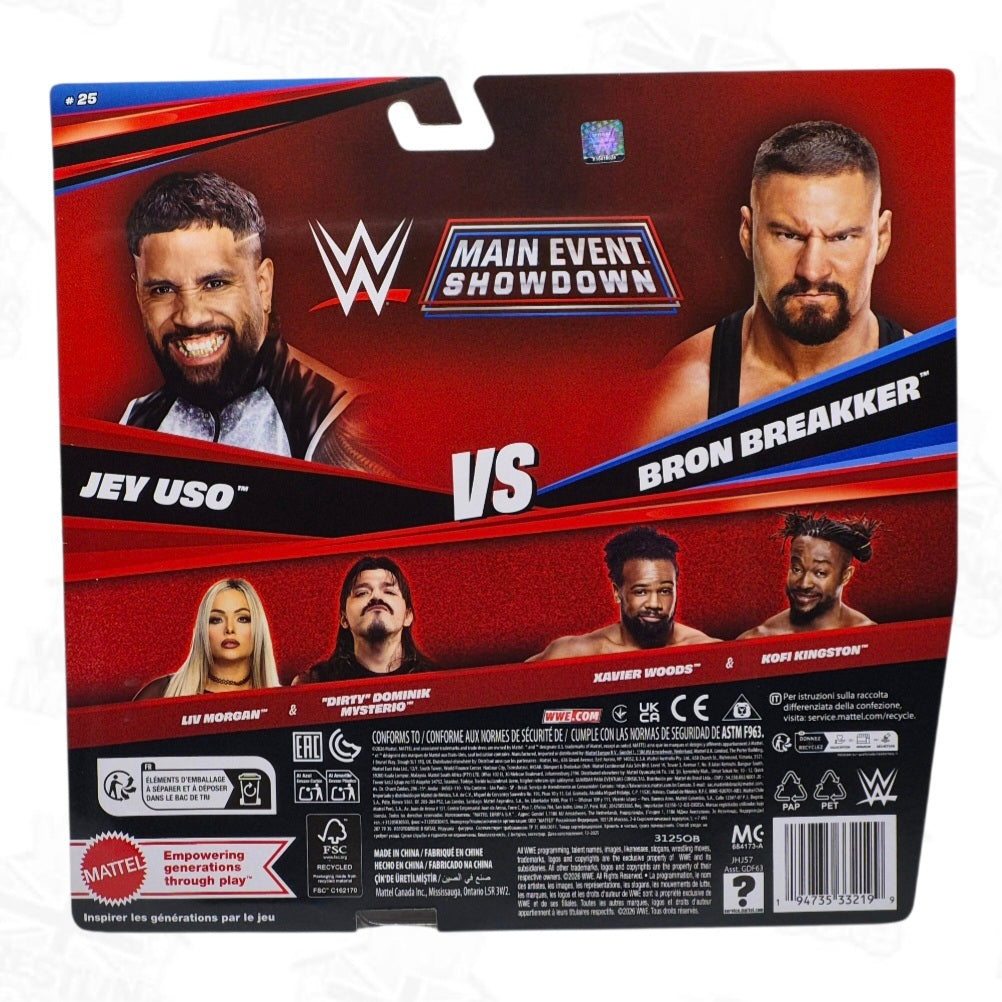 WWE MATTEL MAIN EVENT SHOWDOWN SERIES 25 JEY USO/BRON BREAKKER