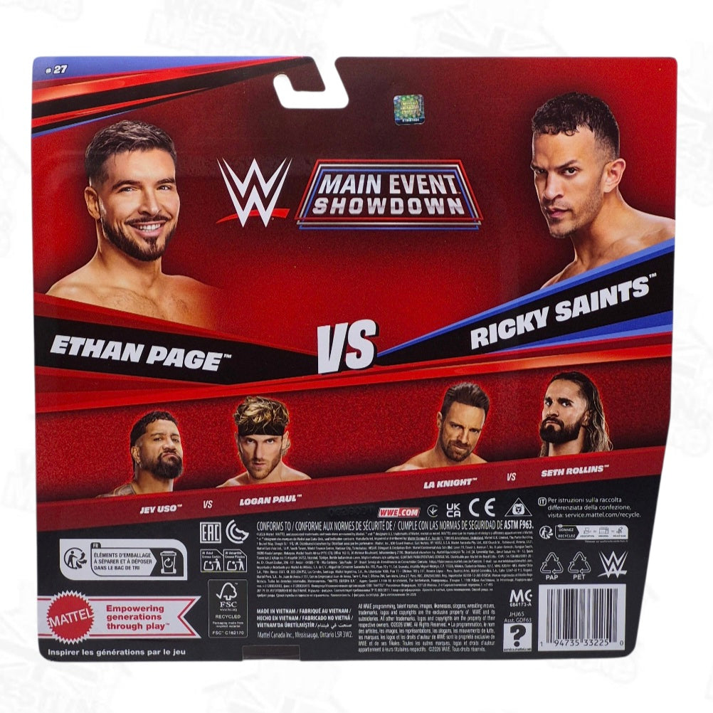 WWE MATTEL MAIN EVENT SHOWDOWN SERIES 27 ETHAN PAGE & RICKY SAINTS